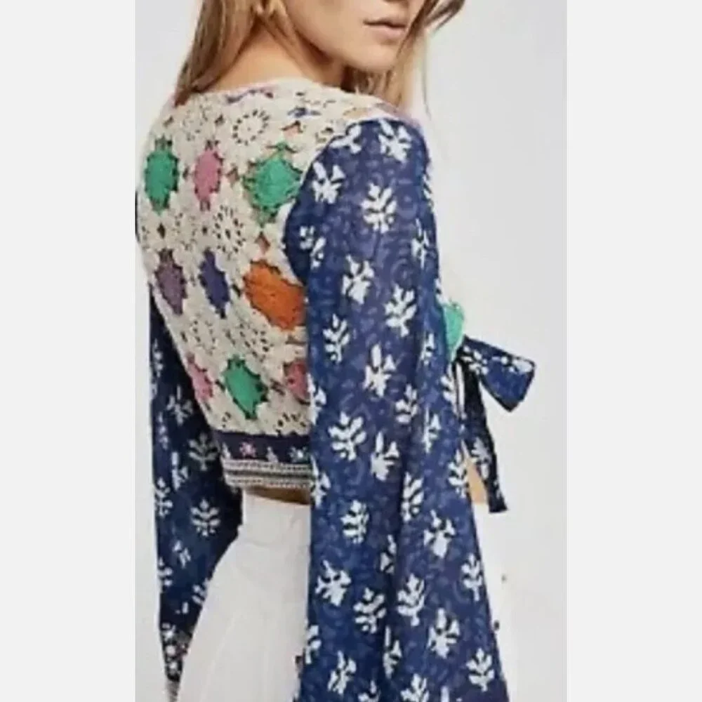 Free People Open Weave Crochet Crop Top - Picture 4 of 5